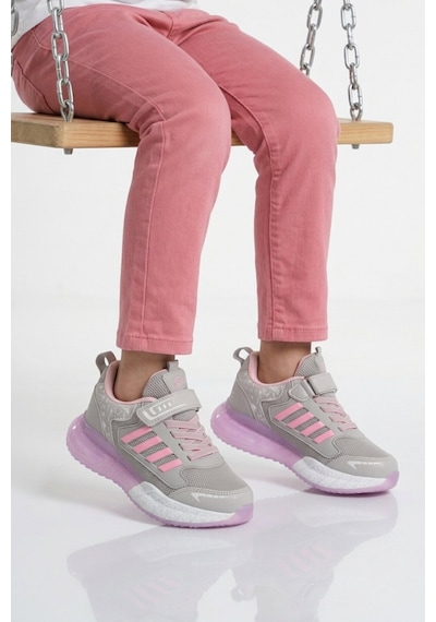 Buz Pembe Cırtlı Fileli Hafif Kız Çocuk Spor Ayakkabı 748 F Buz-pembe