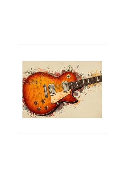 Klasik Elektro Gitar Dekoratif Mdf Tablo