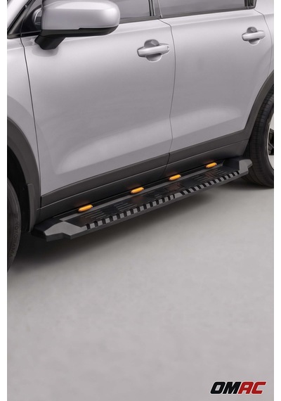 Isuzu D-max 2005-2012 Uyumlu Araca Özel Dakar Led V1 Yan Basamak Siyah