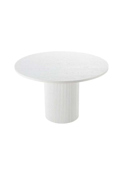 Breeze Yuvarlak Ahşap Bohem Masa 130x130 Beyaz