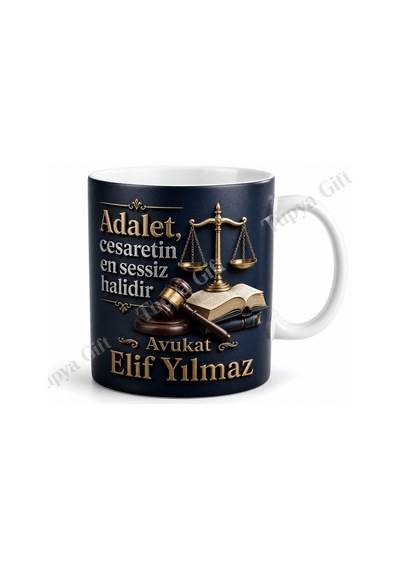 Hukuk Fakültesi Mezununa Hediye Kişiye Özel Baskılı Kupa Bardak Avukat Hediye Beyaz / Çok Renkli