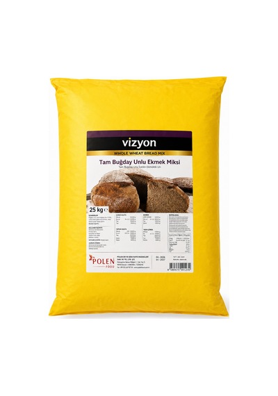 Vizyon Ekmek Miksi Tam Buğday 25 Kg L Profesyonel Ekmek Karışımı