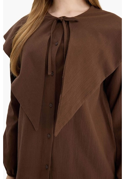 Defacto Krinkıl Kumaş Tunik H0406ax26spbn323 Kahve-bn323