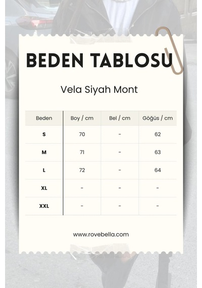 Rovebella Vela Kapüşonlu Siyah Mont