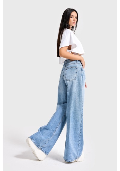 Itsbasic Kadın Kot Rengi 4s527 Süper Palazzo Fit Bağcıklı %100 Koton Denim Jean Mavi Itsbasic Kadın Kot Rengi 4s527 Süper Palazzo Fit Bağcıklı %100 Koton Denim Jean Mavi