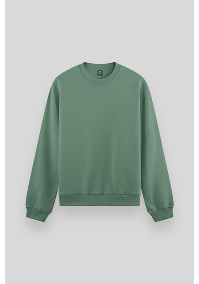 Tommy Life Açık Yeşil Basic O Yaka Rahat Form Erkek Sweatshirt - 88053 CAMEL