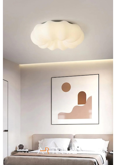 Luxury Bulut Model Modern Plafonyer Avize 45 Cm Beyaz