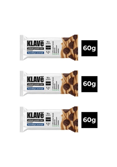 Yüksek Protein Bar Kakaolu & Kurabiye Aromalı - 60g X 3 Adet - 15g Protein, Vegan Ve Glutensiz - 797893081