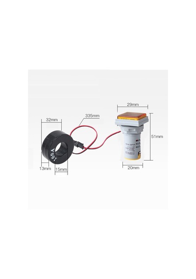 AC 20-500V 100A Kare Dijital Voltmetre Ampermetre  220V Kırmızı