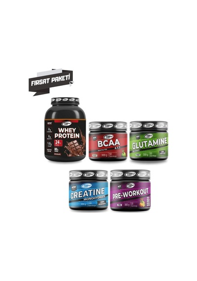 Whey Protein2000gr/glutamine300gr/creatine300gr/bcaa300gr/pre-workout300gr Çikolatalı
