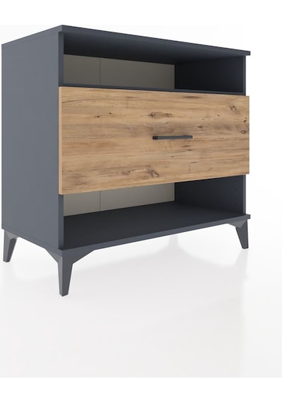 Hyperion Şifonyer Tek Raflı Tek Çekmeceli 88x44x80 Antrasit-çam Antrasit