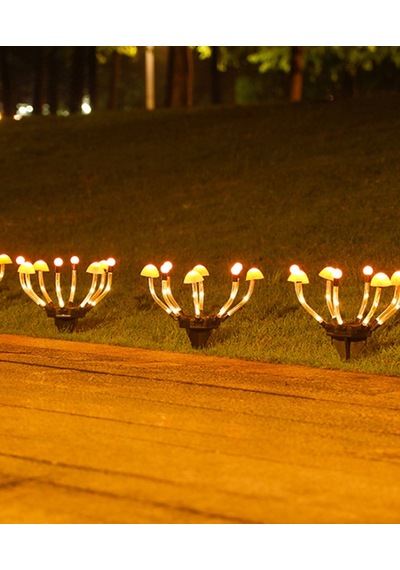 Solar 8 Mantarlı Led Güneş Enerjili Kazıklı Bahçe Lambası Bahçe Çim Peyzaj Dekorasyon Lambası 1