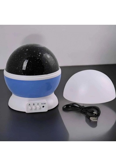 Yıldızlı Gökyüzü Projeksiyon Gece Lambası Mavi Ve Mor Işıklı Döner Tasarım Renkli