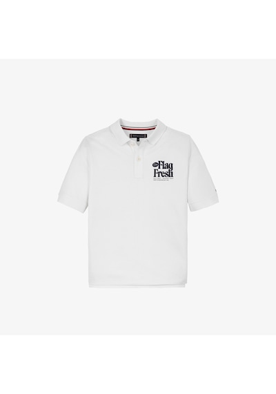 Tommy Hilfiger Tommy Jeans Flag Fresh Çocuk Beyaz Polo Kb0kb09595 Beyaz