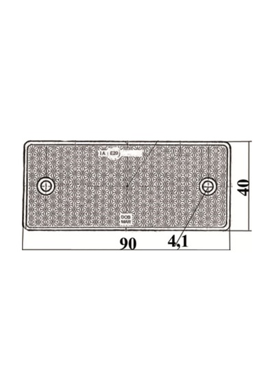 Reflektör Dikdörtgen Delikli Kırmızı 40x90 Mm