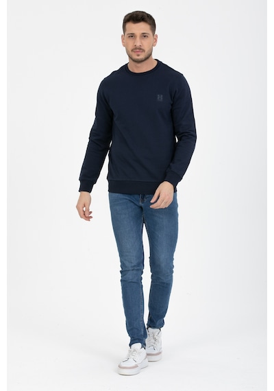 3 İPLİK DİAGONEL UZUN KOLLU SWEATSHIRT Navy