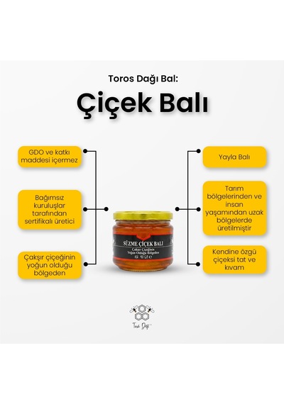Toros Dağı Çakşır Çiçeğinin Yoğun Olduğu Çiçek Balı 400 G