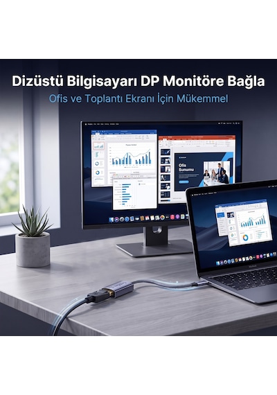 Veggieg Type-c To Displayport Dp 8k 60hz Ofc Bakır Çevirici Dönüştürücü Adaptör