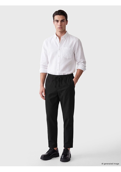 LC Waikiki Lc Waıkıkı Siyah Relax Fit Gabardin Erkek Pantolon
