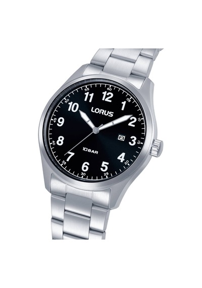 Lorus Rh971sx9 Quartz Çelik Gri Siyah Kadran 10 Atm 42 Mm Erkek Kol Saati