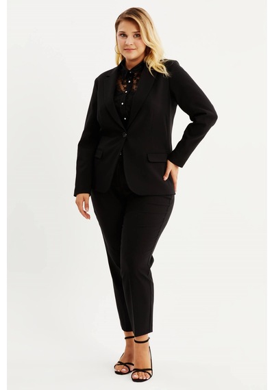 Myline Astarlı Blazer Ceket - Siyah