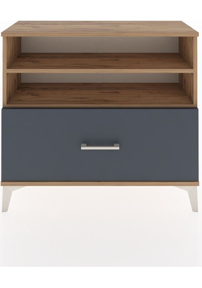 Arges Şifonyer 2 Raflı Tek Çekmeceli 88x30x80 Çam-antrasit Atlas Çam