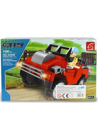 Ausini City Kırmızı Jeep 128 Parça