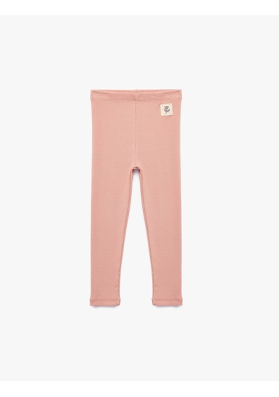 Koton Beli Lastikli Kaşkorse Ribanalı Pamuklu Tayt Pembe 7wmg40006ak Gül
