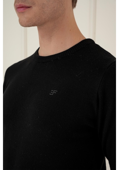 Efor Tr 875 Slim Fit Siyah Klasik Triko Siyah