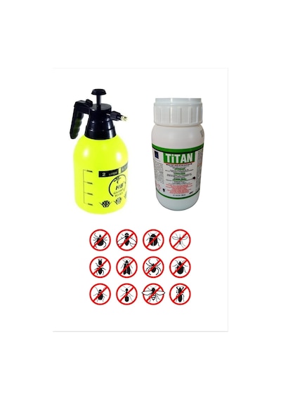 Bahçe İlaçlama Seti/uçan Yürüyen Tüm Haşerelerde Etkili/titan Ec 250ml/2lt İlaçlama Pompası