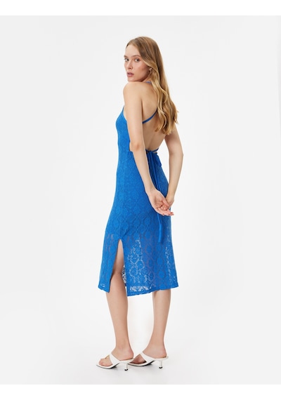 Koton Midi Boy Halter Yaka Kroşe Elbise Arkası Dekolteli Askılı Astarlı Lacivert 4sak80053pk Koton Midi Boy Halter Yaka Kroşe Elbise Arkası Dekolteli Askılı Astarlı Lacivert 4sak80053pk
