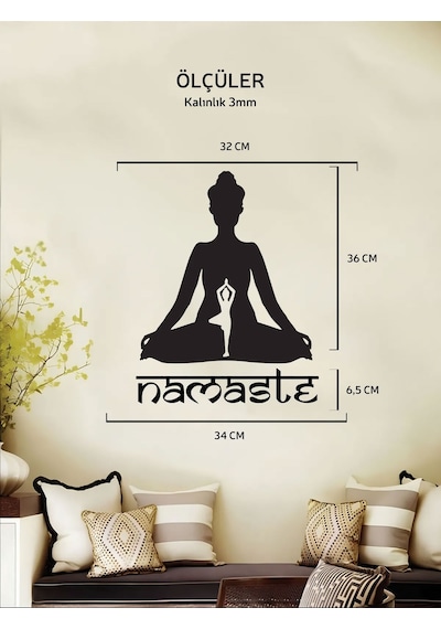 Capellawoodworks Duvar Süsü Lazer Kesim Dekoratif Ahşap Namaste