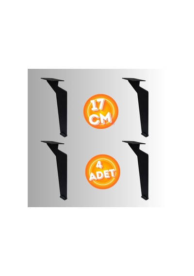 17 Cm Metal Tabanca Ayak Koltuk Ayağı Mobilya Ayağı Ünite Ayağı Konsol Ayağı Puf Berjer Ayağı 4 Ad Siyah