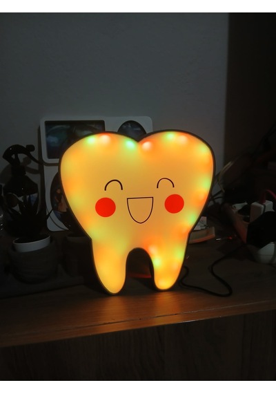 Gülümseten Bir Dokunuş Diş Şeklinde Rgb Led Lamba 24x17x5 Cm