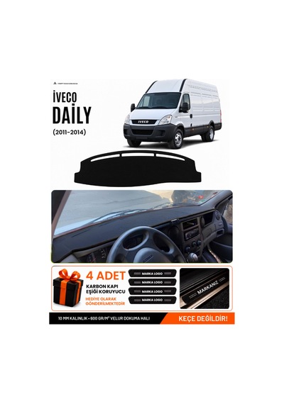 Iveco Daıly 2011-2014 Uyumlu Torpido Koruma, Torpido Örtüsü, Torpido Kılıfı - Siyah