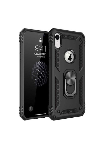 Apple Uyumlu iPhone Xr 6.1 Kılıf Tank Zırh Yüzüklü Mıknatıslı Standlı Kapak Vega