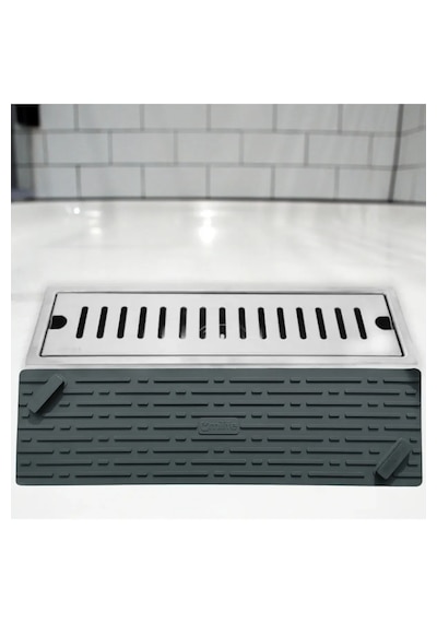 Tineke Siyah Renk Uzun Model Kötü Koku Önleyici Silikon Mat Banyo Mutfak Lavabo Balkon Gider Tıpası Kapağı