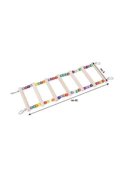 Ahşap Kuş Merdiveni, 25 Cm Boy, 8 Cm En, 7 Basamaklı