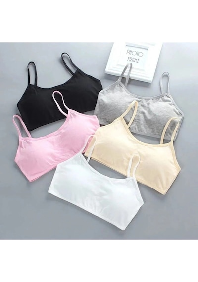 Comfort Secret Kadın Renkli 5 Li Ip Askılı Pedli Sporcu Sütyen Yarım Atlet Pembe