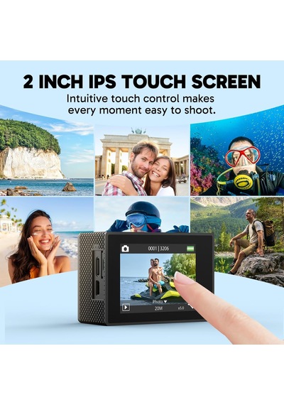 Ek7000 Pro 4k Aksiyon Kamerasi - Dokunmatik Ekran - 40m Derinlik - Genis Acili