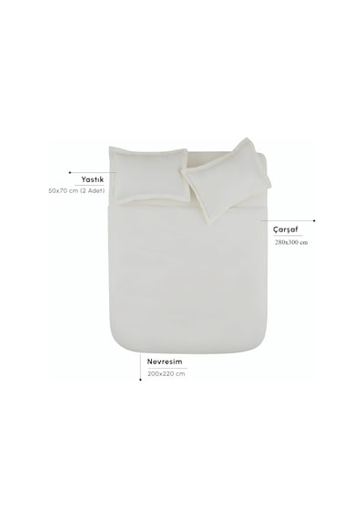 Komfort Home White Collection 120 Tel %100 Pamuk Percale Çift Kişilik Nevresim Takımı Beyaz