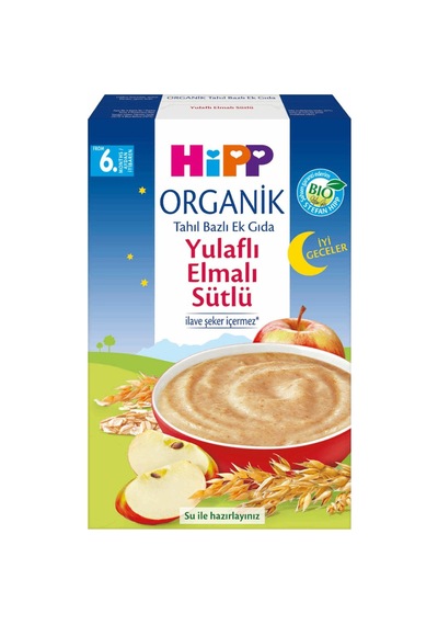 Hipp Organik İyi Geceler Yulaflı Elmalı Ek Gıda 250 G - 5 Adet Tarı