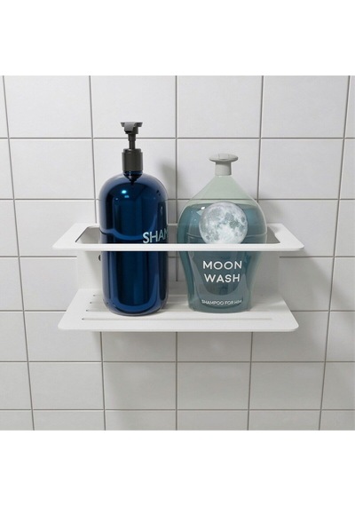 Aju Şampuanlık Sabunluk, Minimalist Banyo Organizatörü, Metal Duş Rafı, Banyo Düzenleyici Beyaz