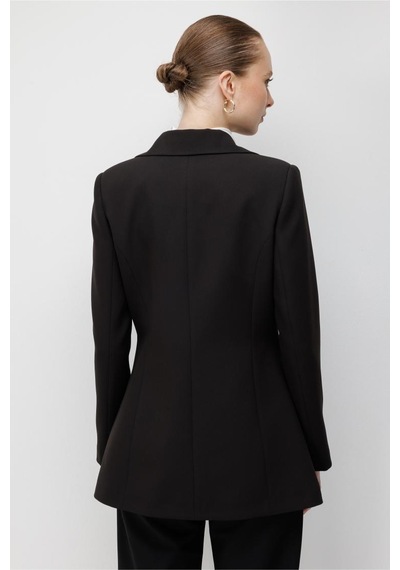 Mizalle Siyah Kruvaze Blazer Ceket