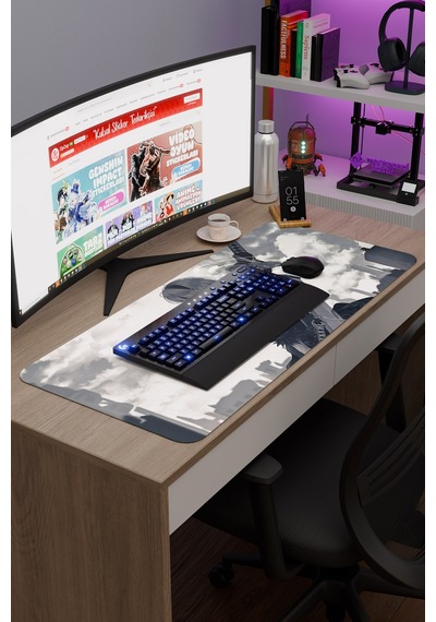 Nier: Automata Kaymaz Dikişli Kauçuk Oyuncu Mousepad V1 - 90x40 Xxl Gaming Mouse Pad Fare Altlığı