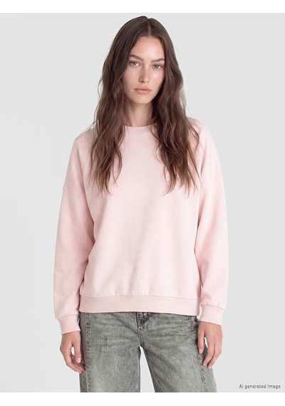 Lcw Modest Pembe Bisiklet Yaka Kadın Sweatshirt Tunik
