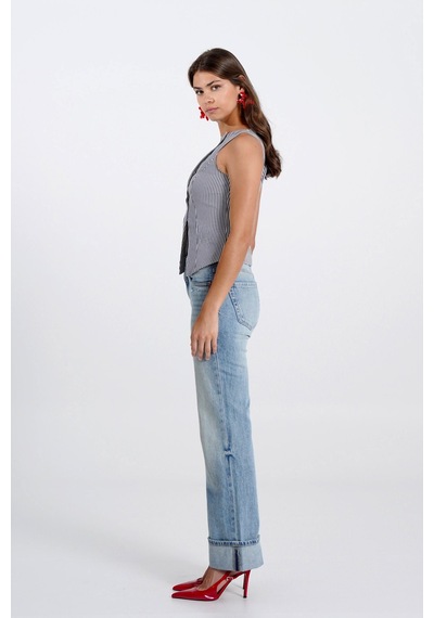Thalure Kadın Siyah Pötikare Kruvaze Slim Fit Yelek