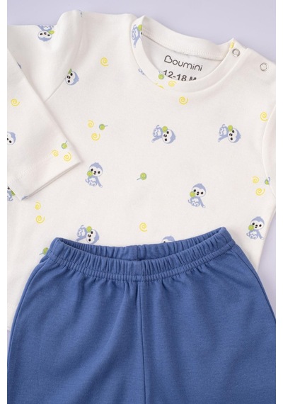 Boumini Bebek Ve Çocuk Pijama Takımı Mavi Miskin-mavi Mavi