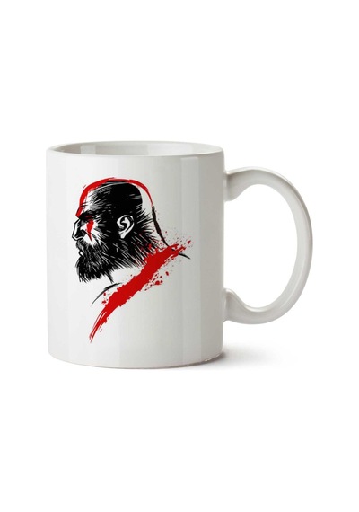Kratos Savaş Tanrısı İki Tarafı Baskılı Kupa Bardak Çok Renkli