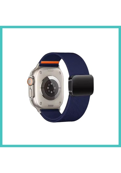 Ny Joy Watch Ultra 49mm Nylon Manyetik Kordon - Lacivert Nyjoybz